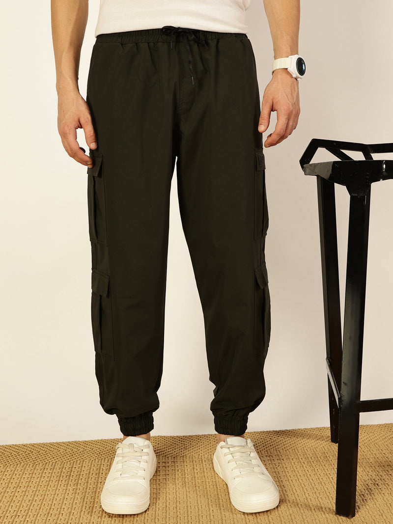 Thomas Scott Men Smart Loose Fit Wrinkle Free Cargo Joggers Trousers