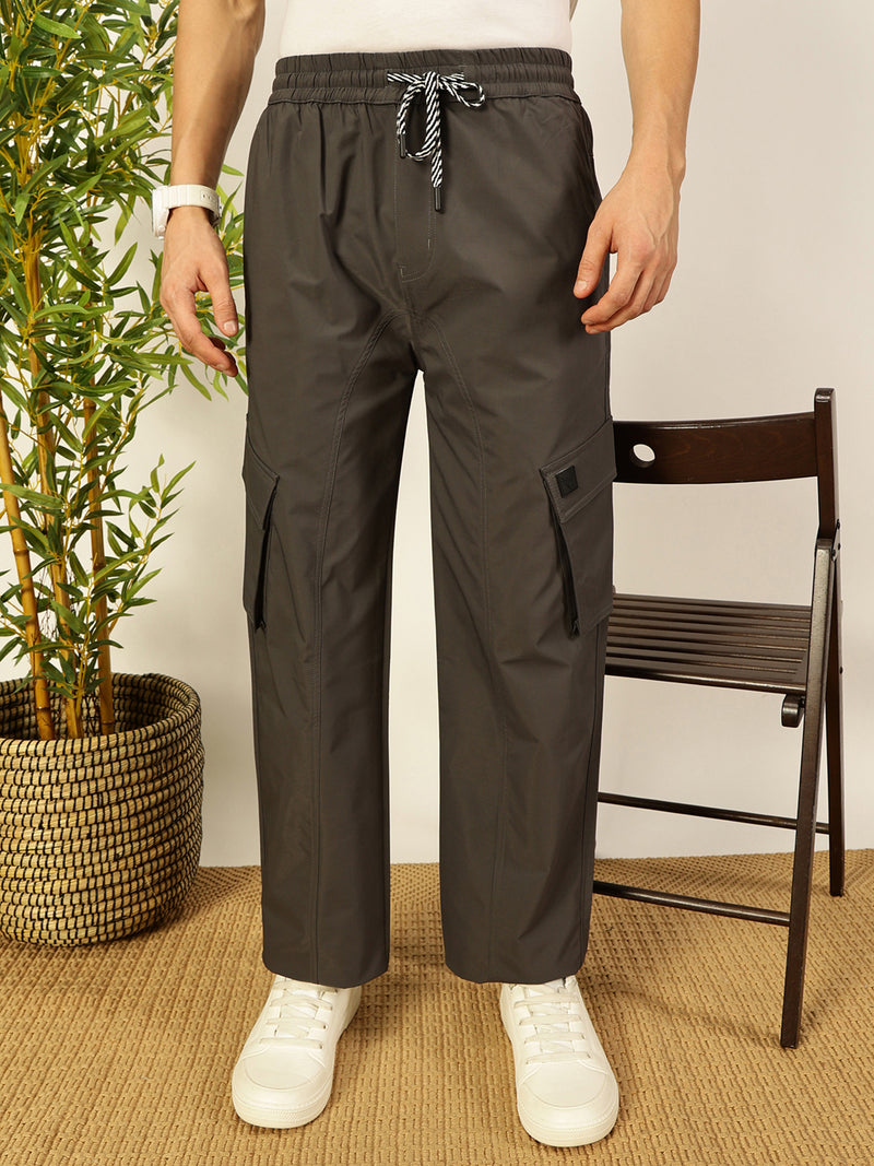Thomas Scott Men Smart Loose Fit Wrinkle Free Cargos Trousers
