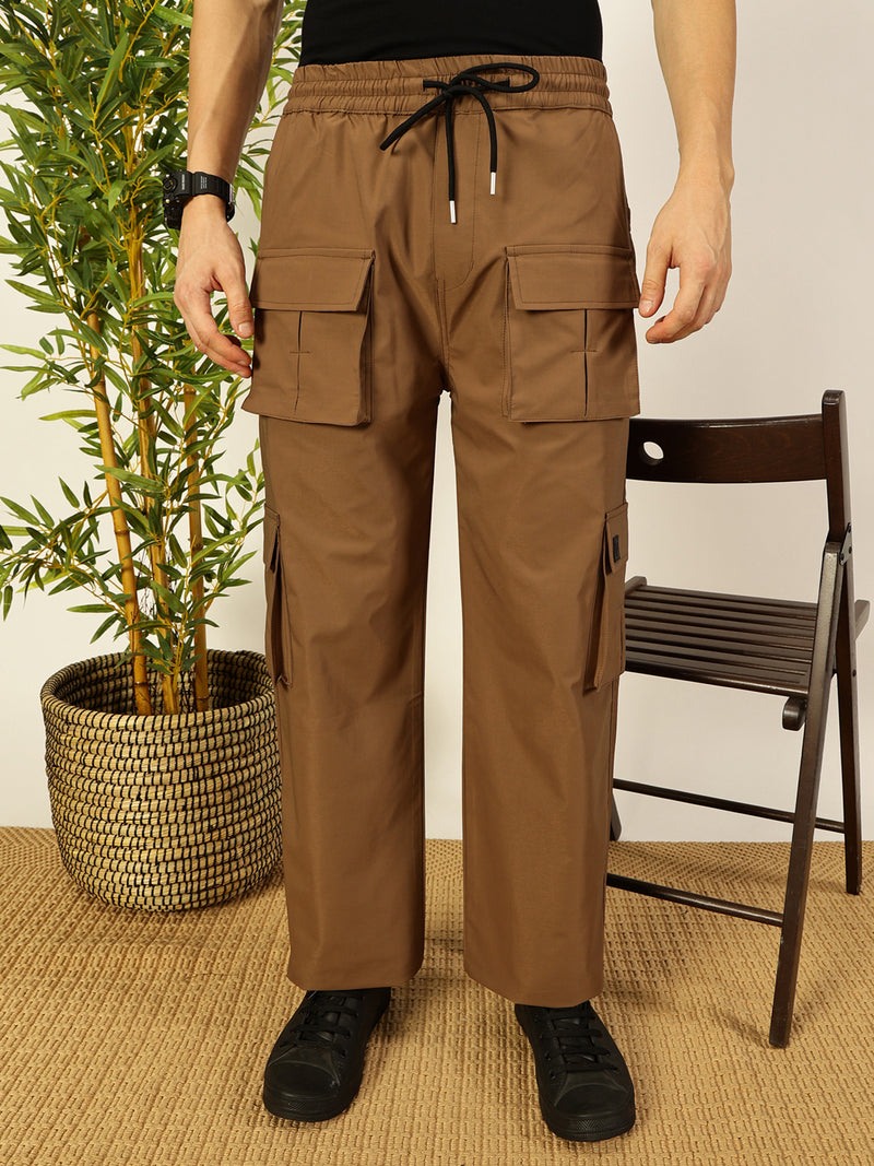 Thomas Scott Men Smart Loose Fit Wrinkle Free Cargos Trousers