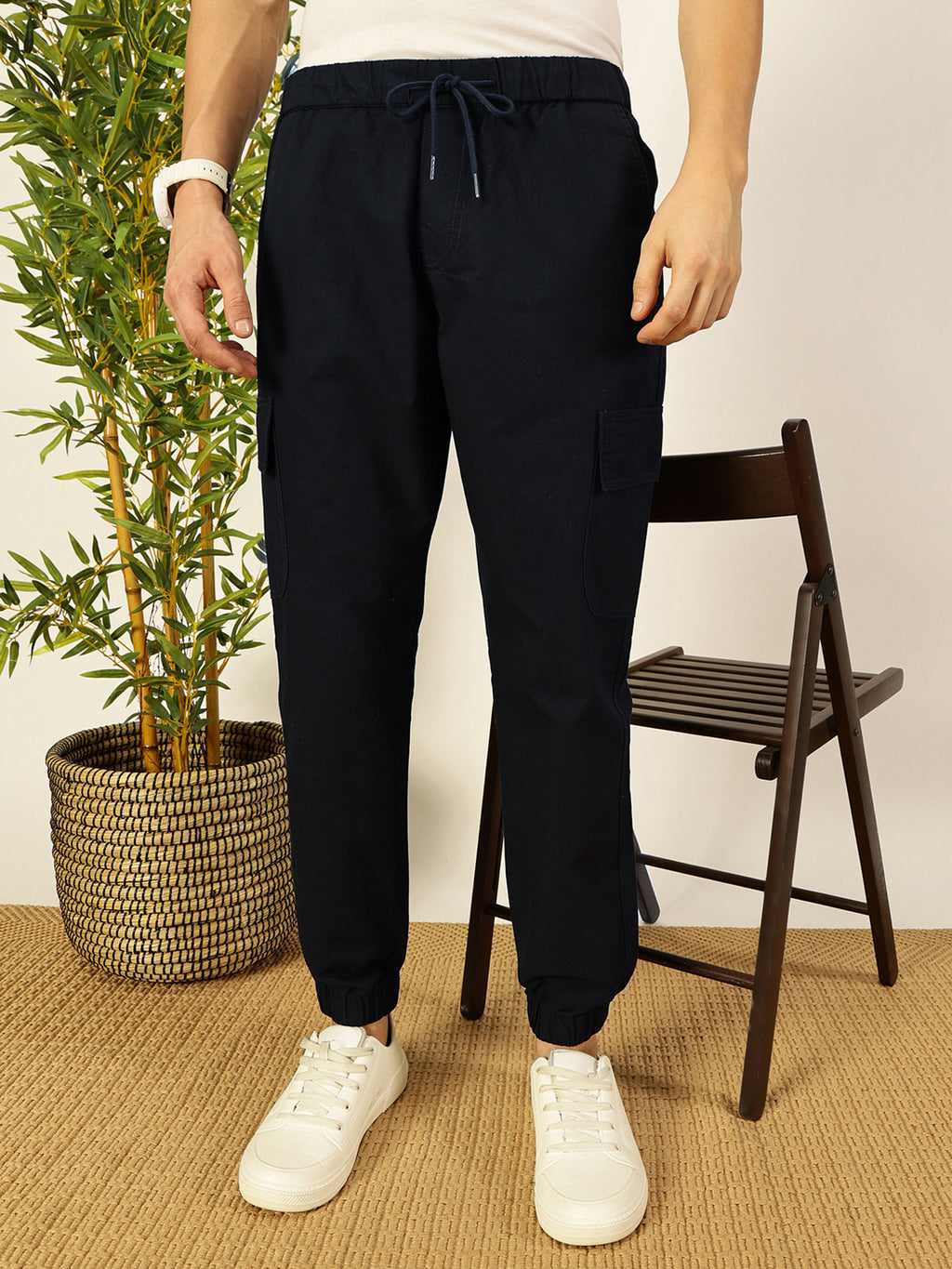 Thomas Scott Men Smart Slim Fit Cargos Trousers