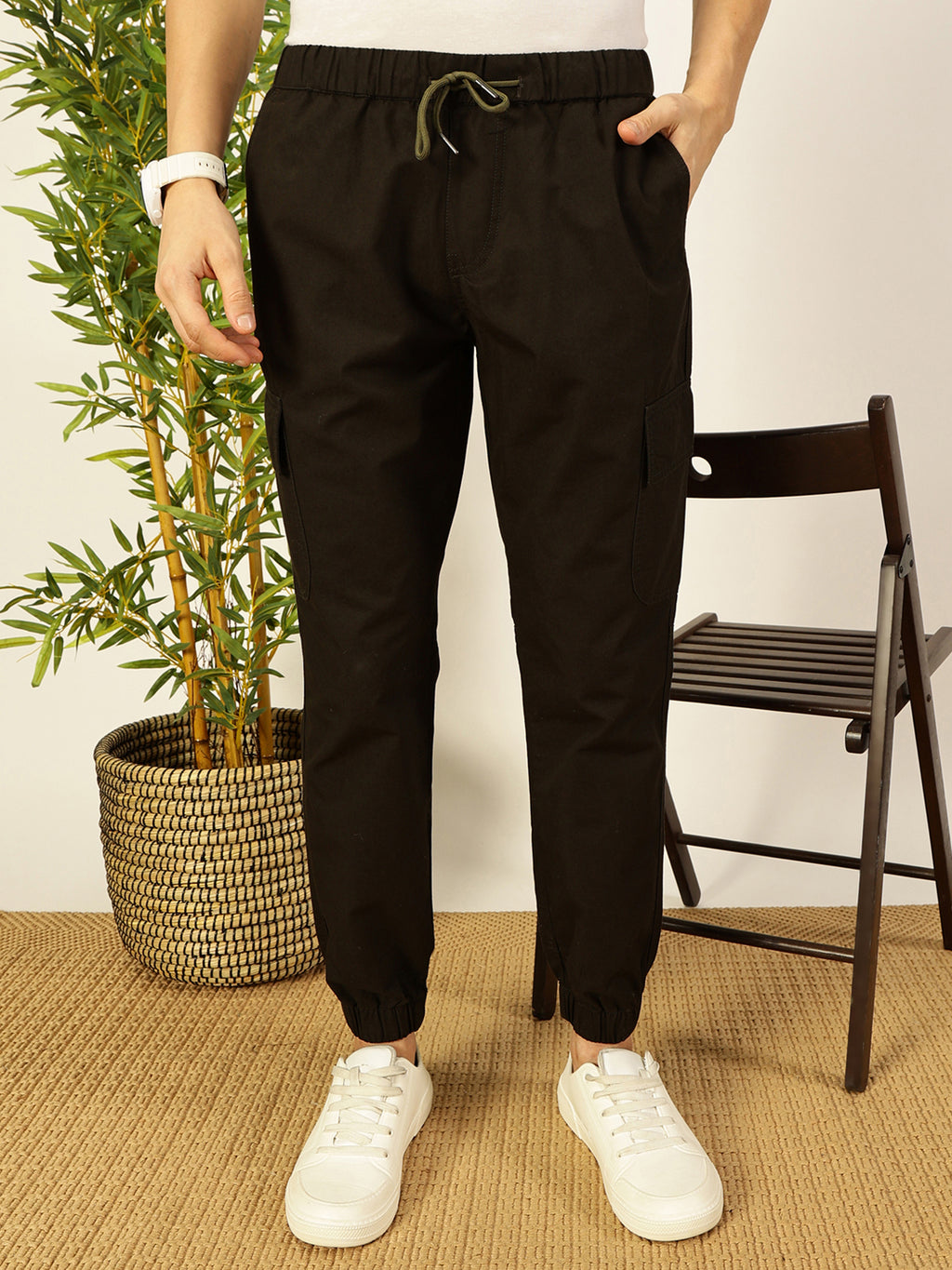 Thomas Scott Men Smart Slim Fit Cargos Trousers