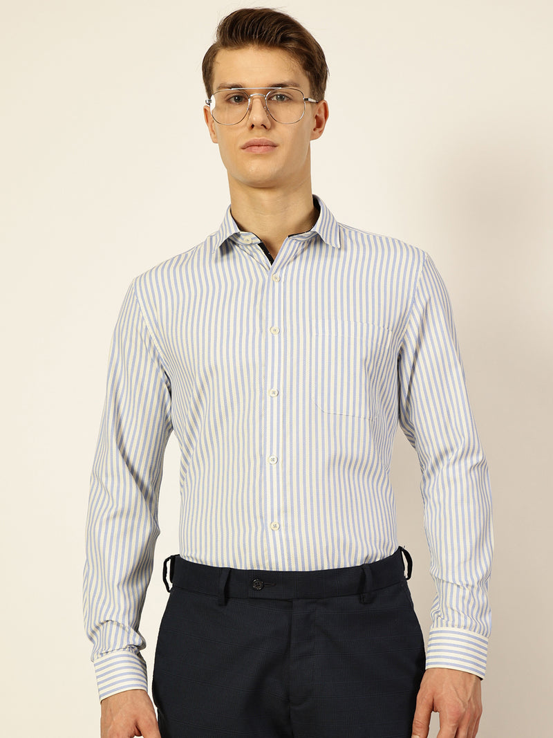 Thomas Scott Men Smart Opaque Striped Formal Shirt