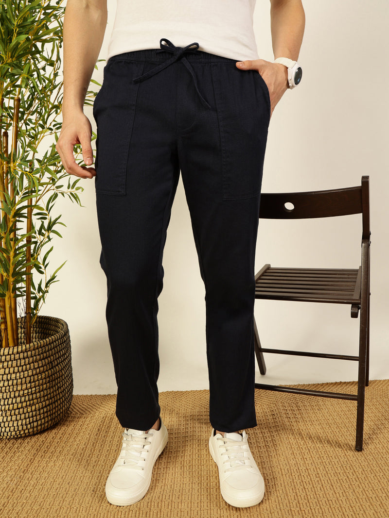 Thomas Scott Men Solid Smart Slim Fit Trousers