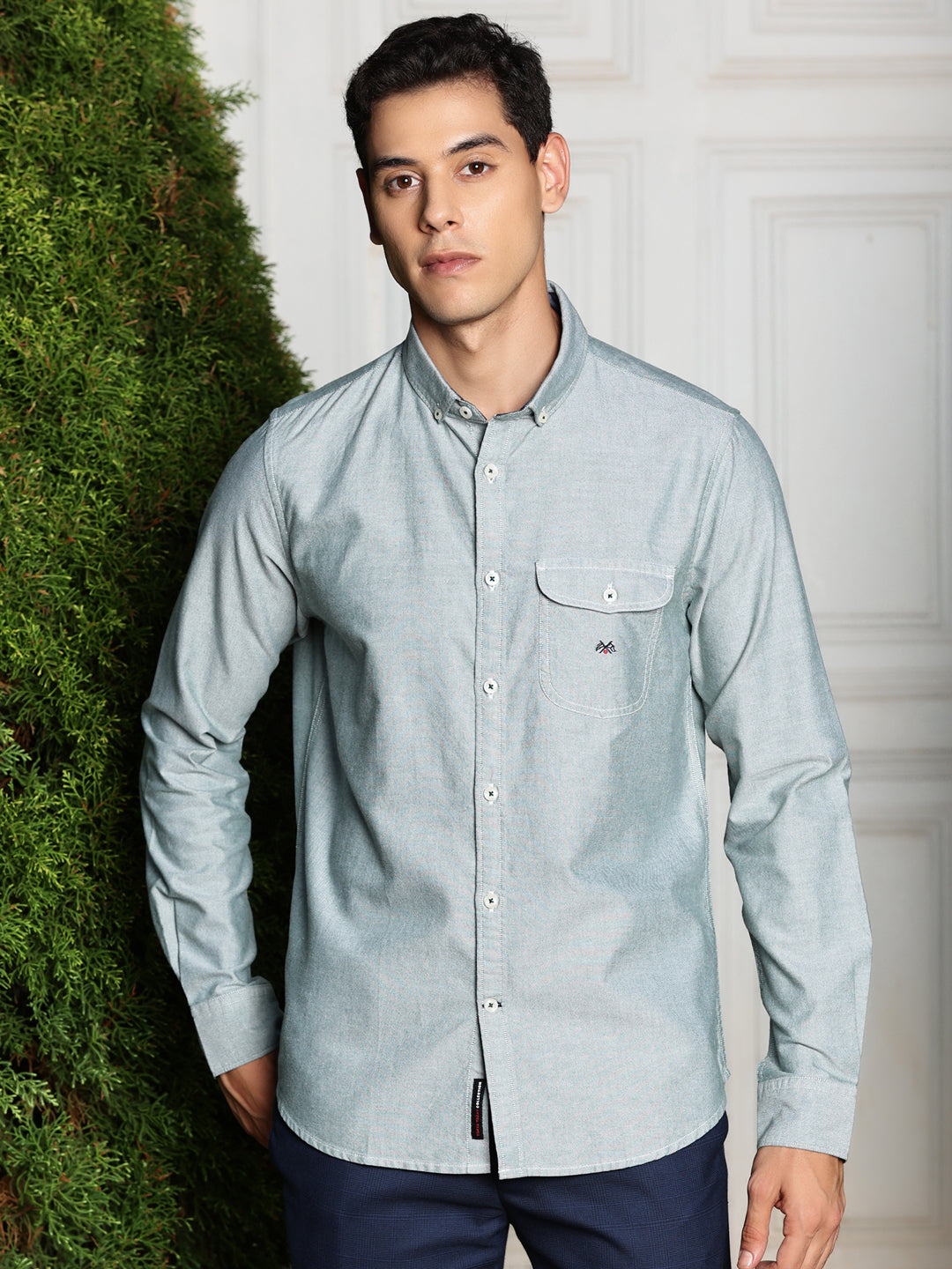 Thomas Scott Men Premium Button-Down Collar Semiformal Shirt