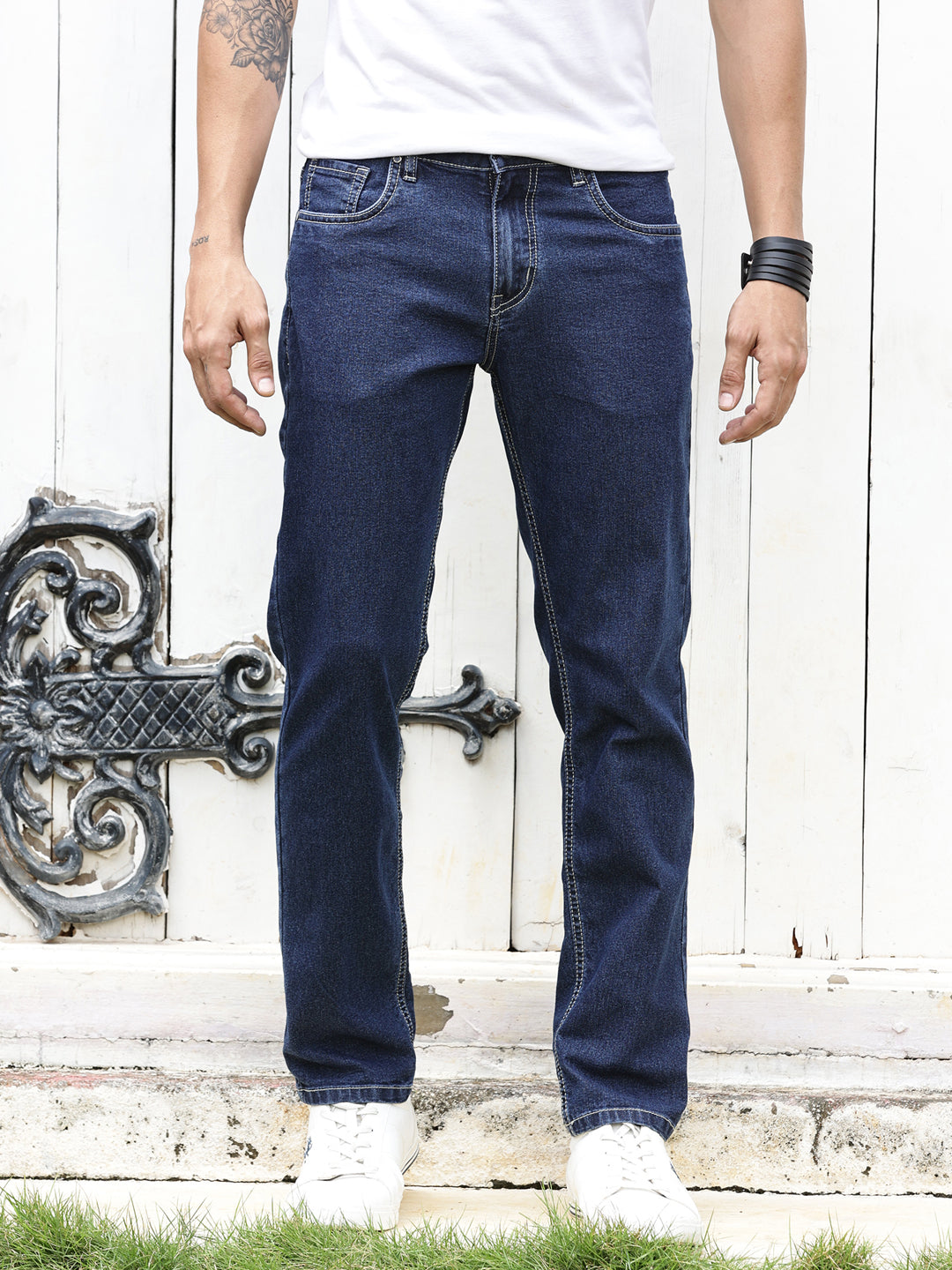 Thomas Scott Men Smart Clean Look Mid-Rise Stretchable Jeans