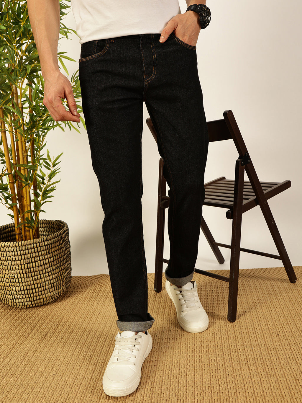 Thomas Scott Men Smart Slim Fit Mid-Rise Stretchable Jeans