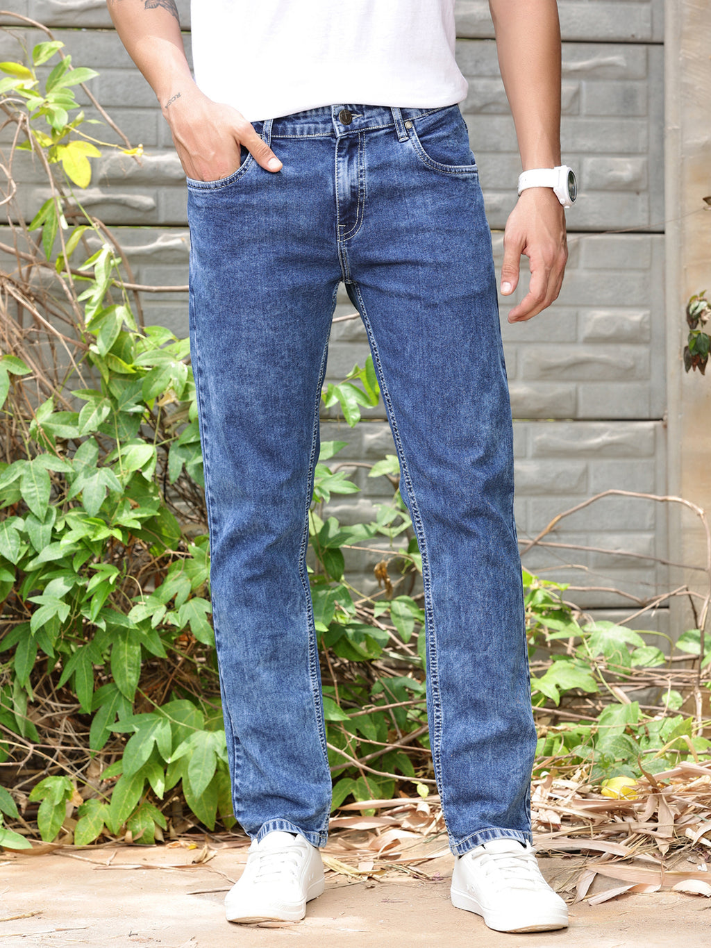 Thomas Scott Men Smart Slim Fit Clean Look Stretchable Jeans