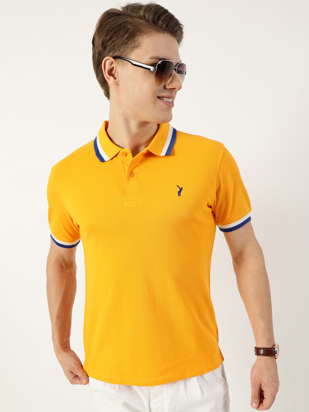 Thomas Scott Men Yellow Polo Collar T-shirt