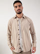 Thomas Scott Men Beige Premium Spread Collar Textured Relaxed Fit Casual Shirt