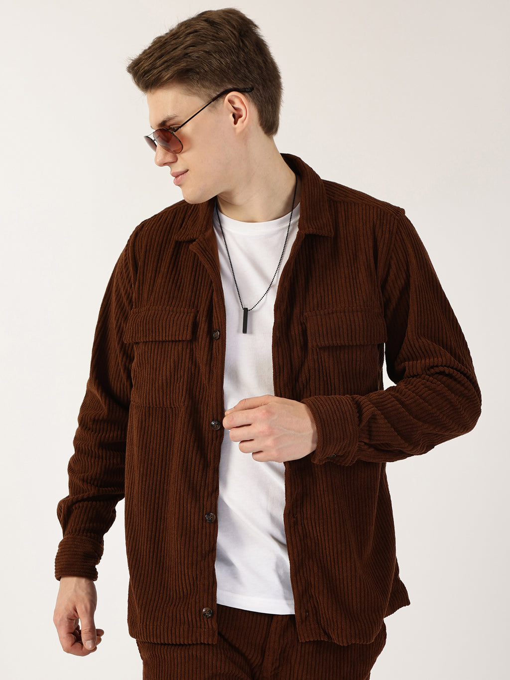 Thomas Scott Men Brown Premium Opaque Casual Shirt