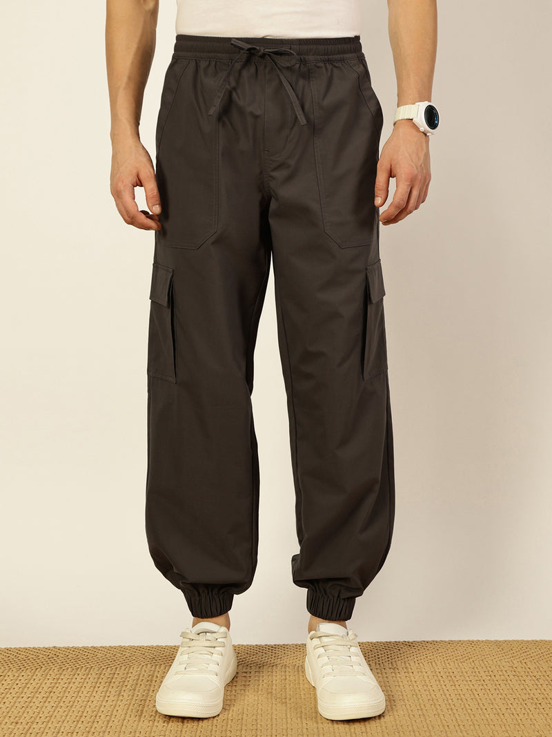 Thomas Scott Men Smart Loose Fit Easy Wash Cargos Trousers
