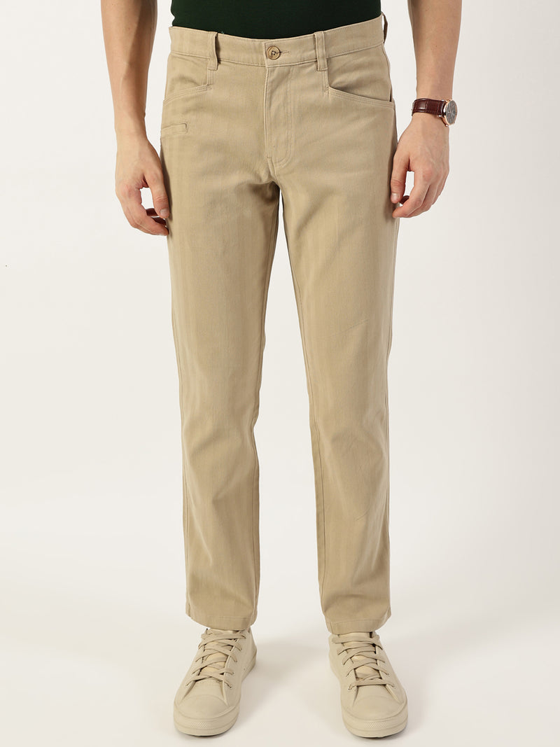 Thomas Scott Men Fawn Smart Easy Wash Chinos Trousers