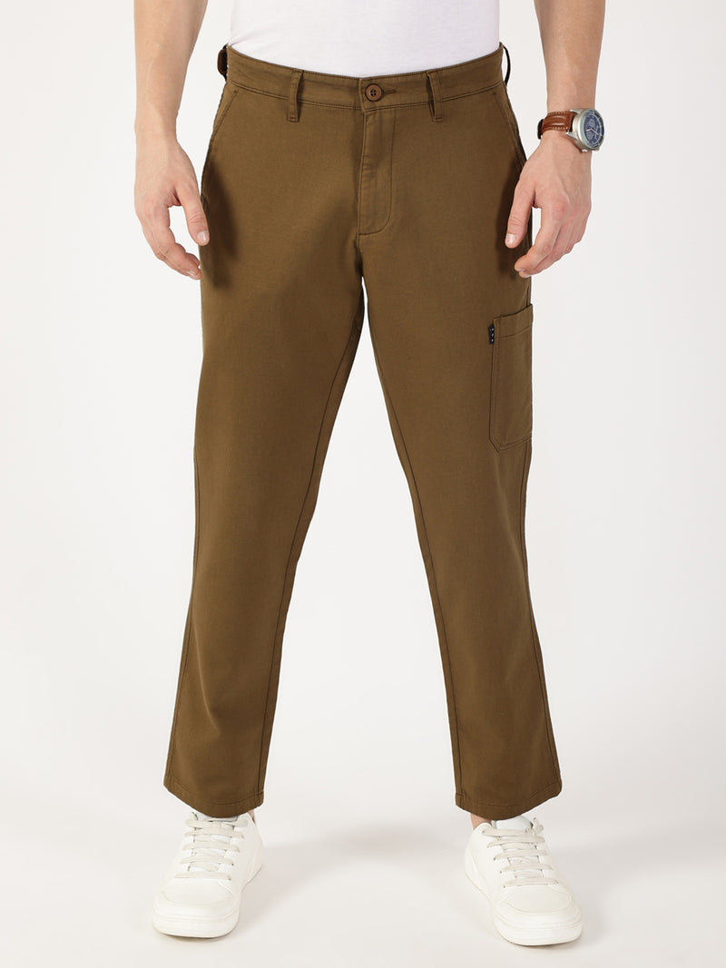 Thomas Scott Men Khaki Smart Regular Fit Mid-Rise Chinos