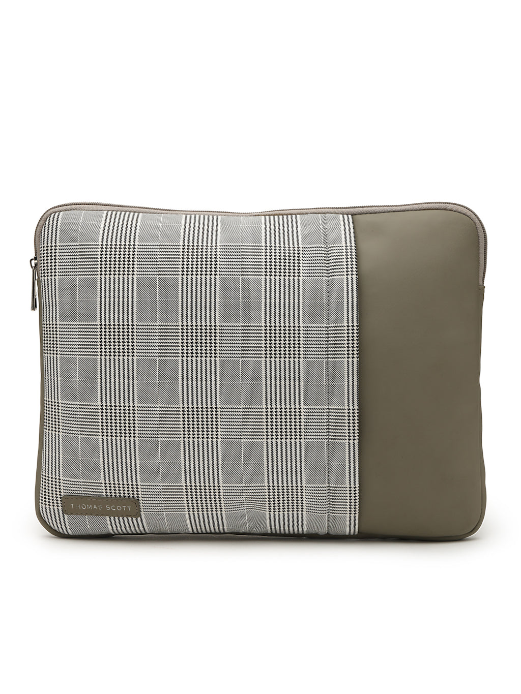 Thomas Scott Men Checked PU Laptop Sleeve Bag