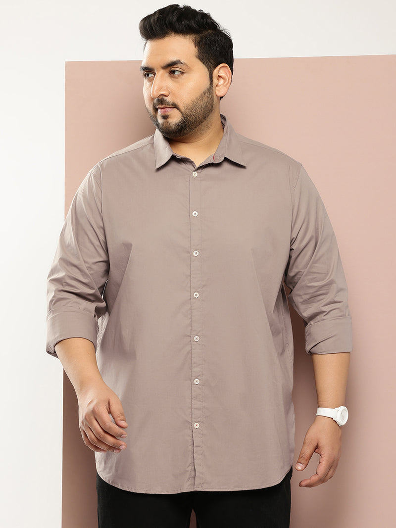 Thomas Scott Men Brown Plus Size Premium Casual Shirt
