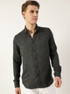 Thomas Scott Men Olive Classic Button-Down Collar Solid Slim Fit Casual Shirt
