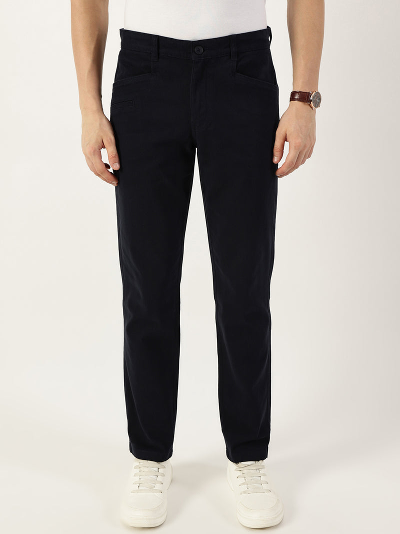 Thomas Scott Men Navy Smart Easy Wash Chinos Trousers