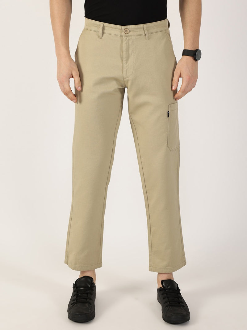 Thomas Scott Men Beige Smart Chinos Trousers