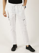 White Pure Cotton Smart Mid-Rise Straight Fit Easy Wash Cargos