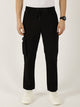 Black Cotton Solid Smart Easy Wash Cargo Trousers