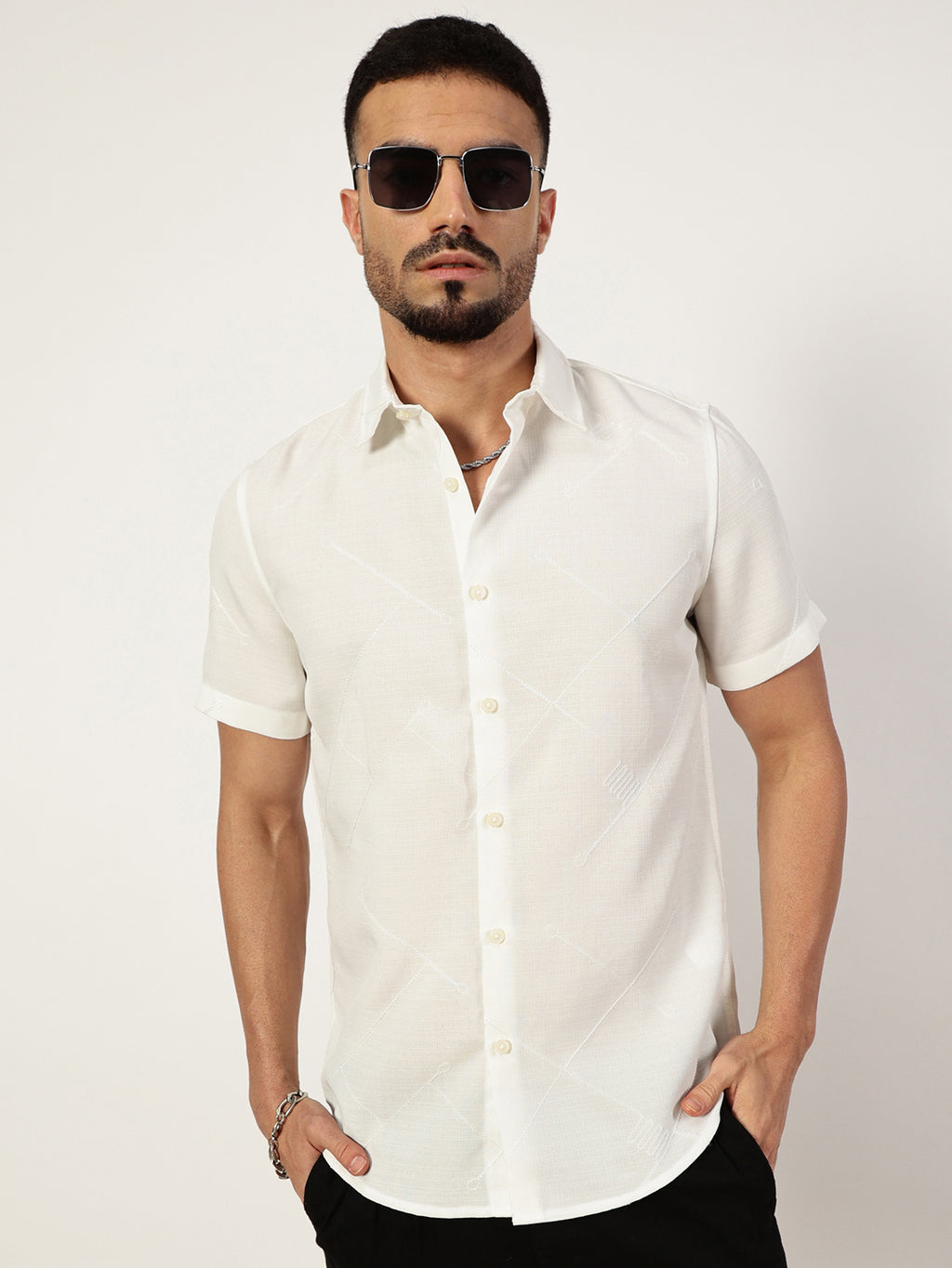 Thomas Scott Men Premium Slim Fit Opaque Casual Shirt