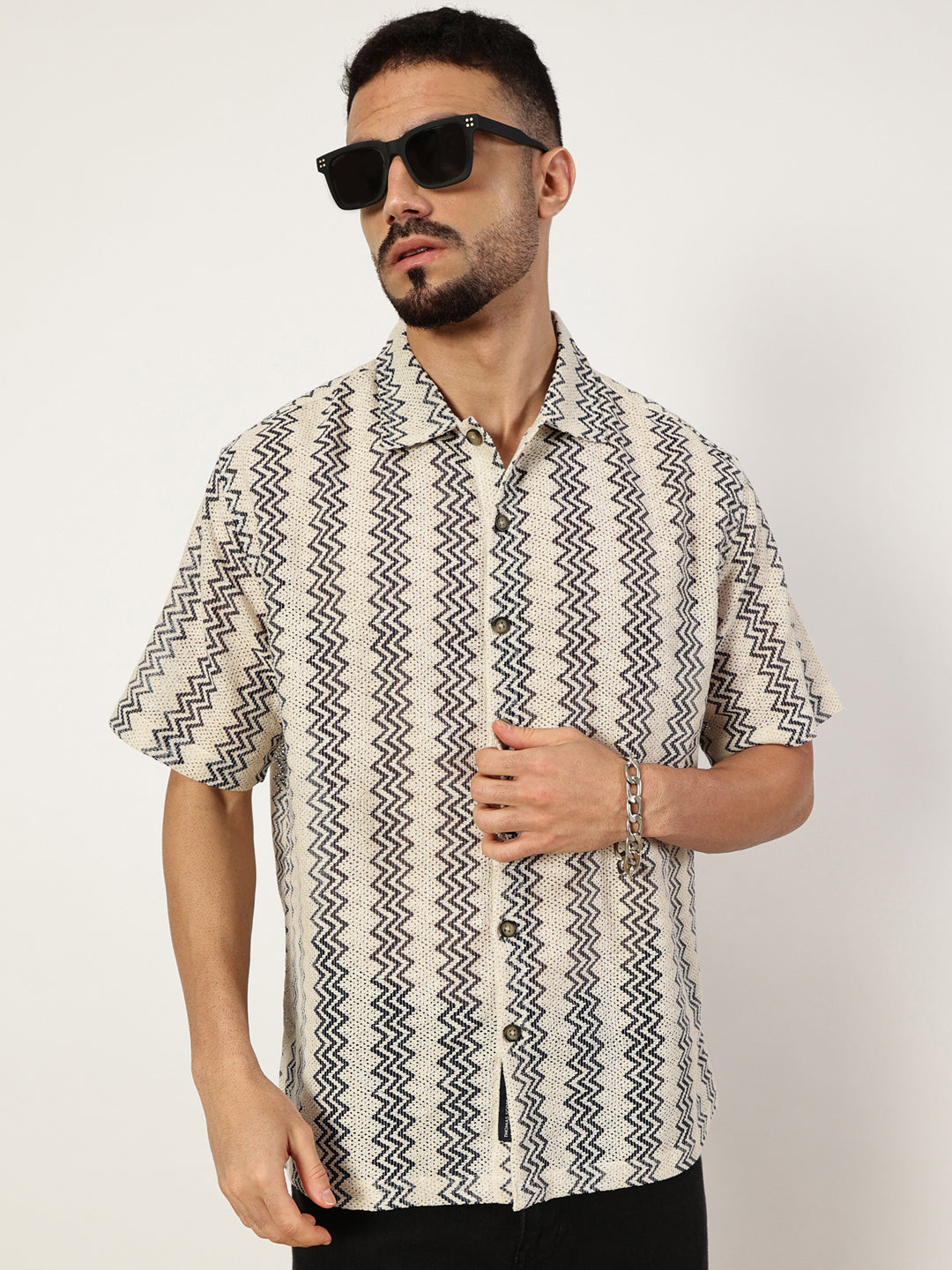 Thomas Scott Men Premium Slim Fit Opaque Striped Casual Shirt