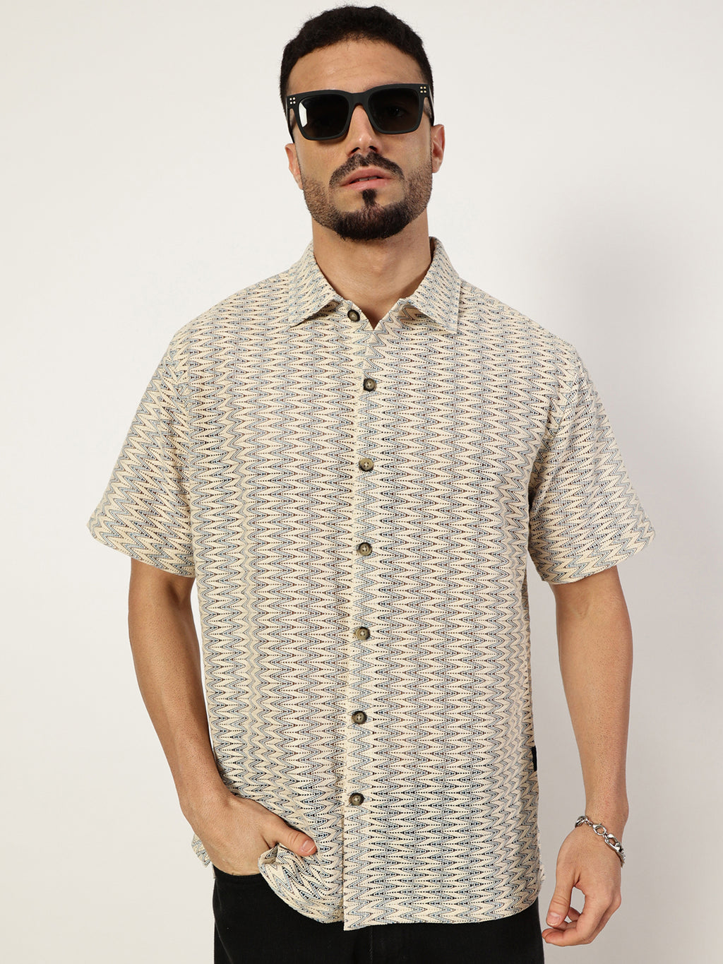Thomas Scott Men Premium Slim Fit Opaque Striped Casual Shirt