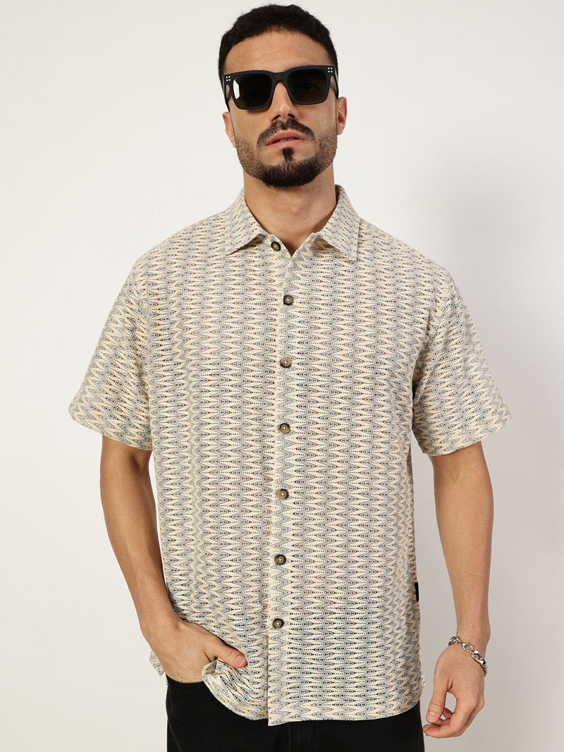 Thomas Scott Men Premium Slim Fit Opaque Striped Casual Shirt