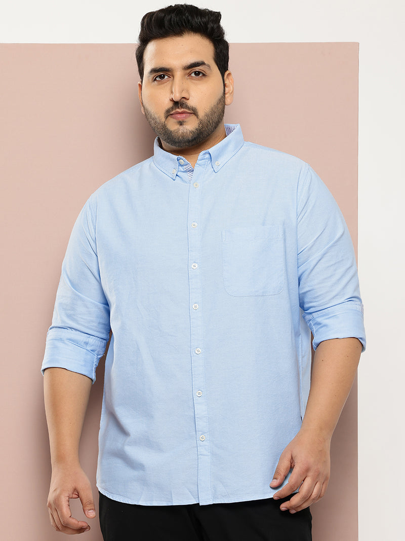 Thomas Scott Men Plus Size Relaxed Pure Cotton Casual Shirt
