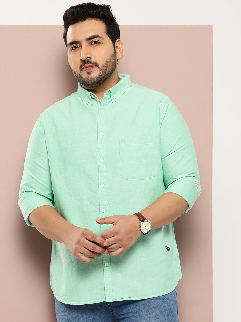 Thomas Scott Men Plus Size Relaxed Pure Cotton Casual Shirt
