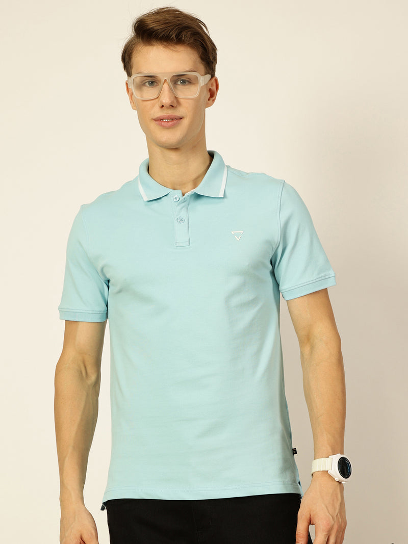 Thomas Scott Men Blue Regular Fit Polo Tshirt - S