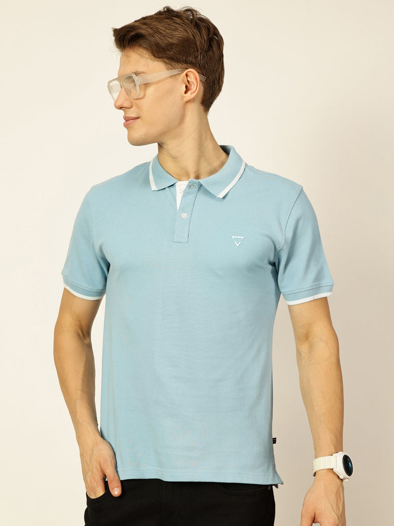 Thomas Scott Men Blue Regular Fit Polo Tshirt