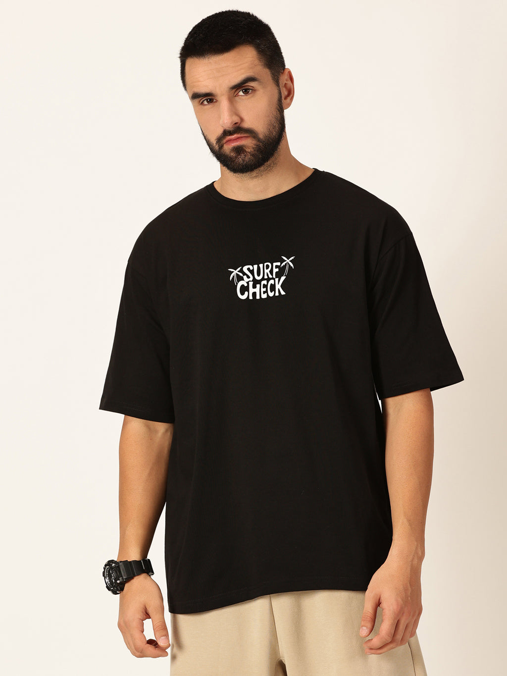 Thomas Scott Men Typography Printed Round Neck Drop-Shoulder Sleeves Bio Finish T-shirt