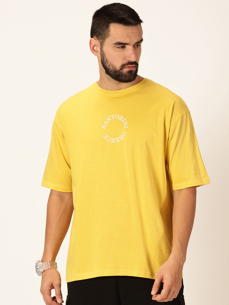 Thomas Scott Men Round Neck Printed Drop-Shoulder Sleeves Bio Finish T-shirt