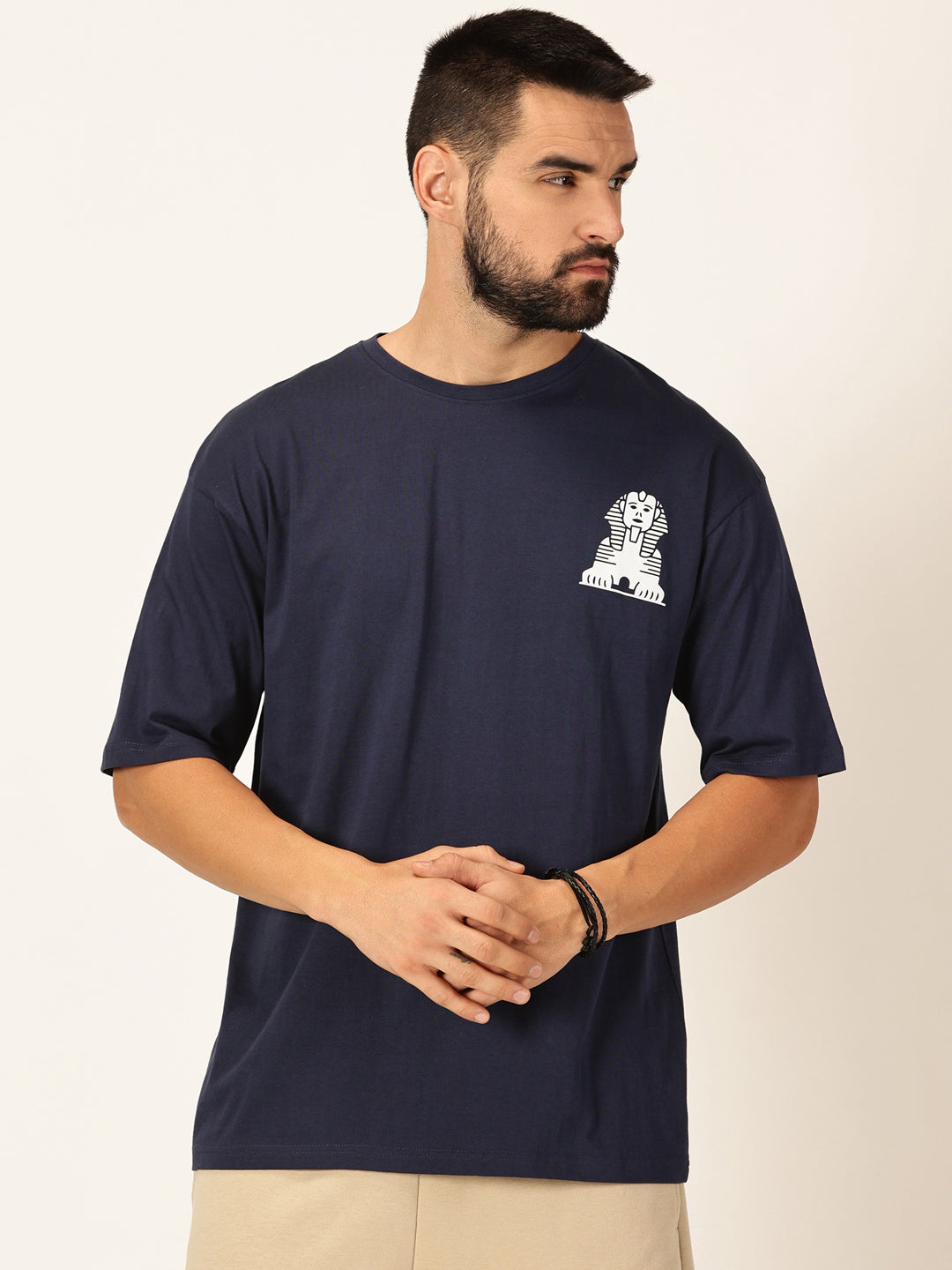 Thomas Scott Men Oversized Graphic Printed Drop-Shoulder Sleeves Cotton Bio Finish T-shirt