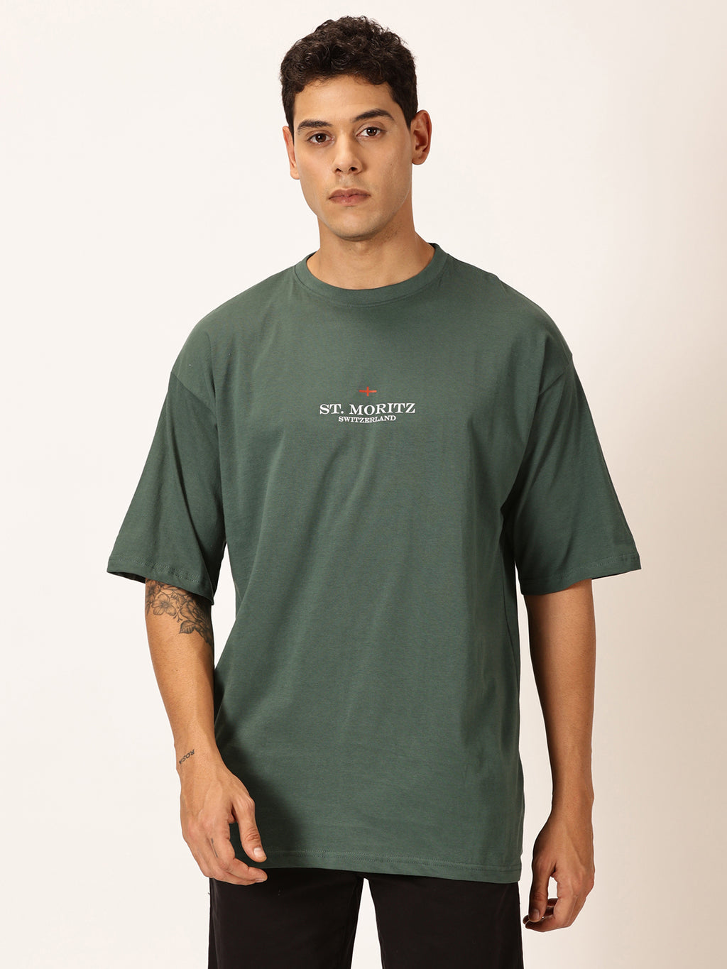 Thomas Scott Men Round Neck Typography Printed Cotton Oversized T-shirt