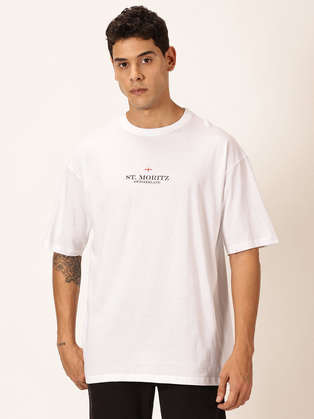 Thomas Scott Men Round Neck Typography Cotton Oversized T-shirt