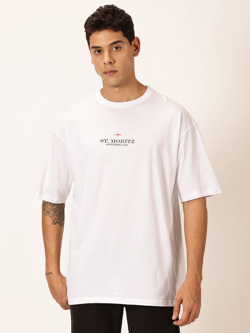 Thomas Scott Men Round Neck Typography Cotton Oversized T-shirt