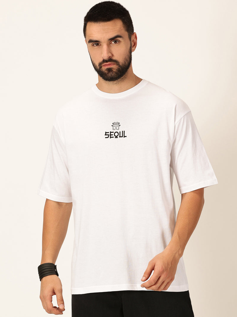 Thomas Scott Men Graphic Printed Bio Finish Pure Cotton Oversized T-shirt