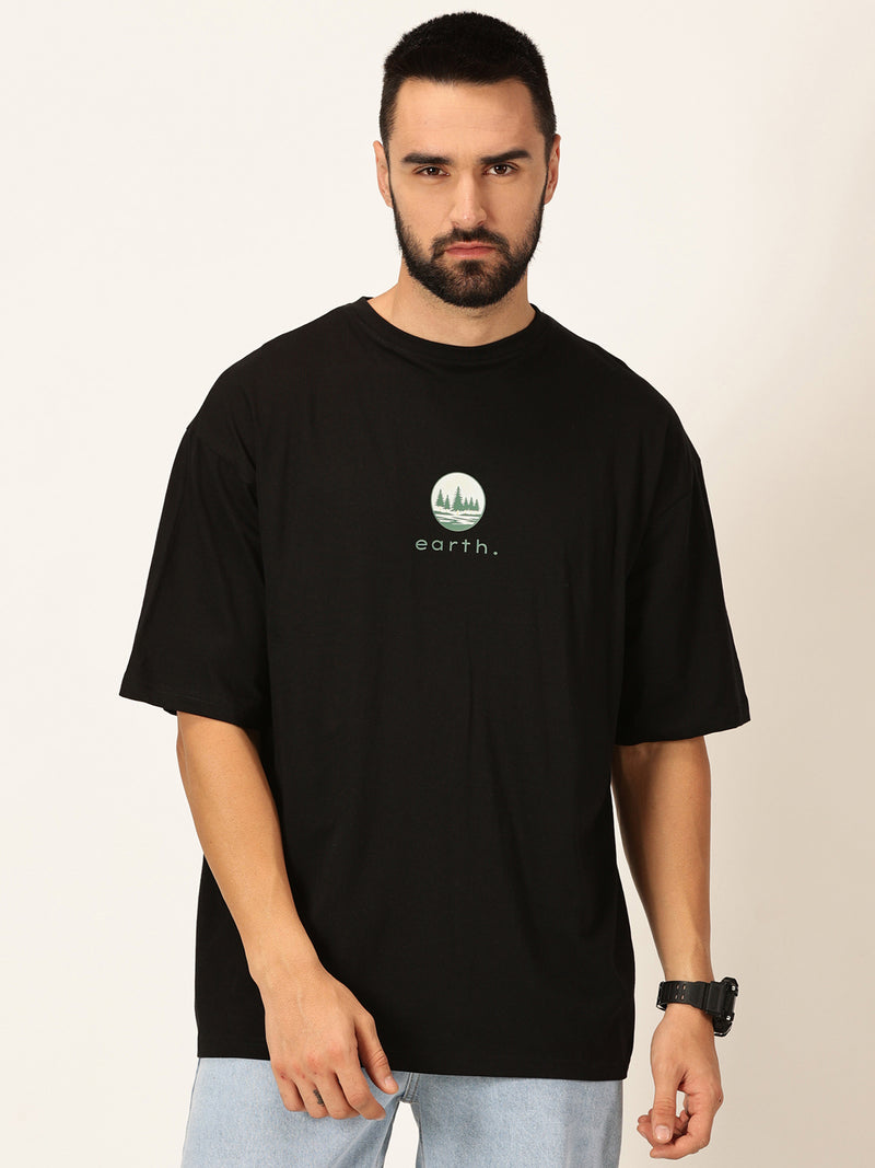 Thomas Scott Men Oversized Typography Printed Cotton Bio Finish T-shirt