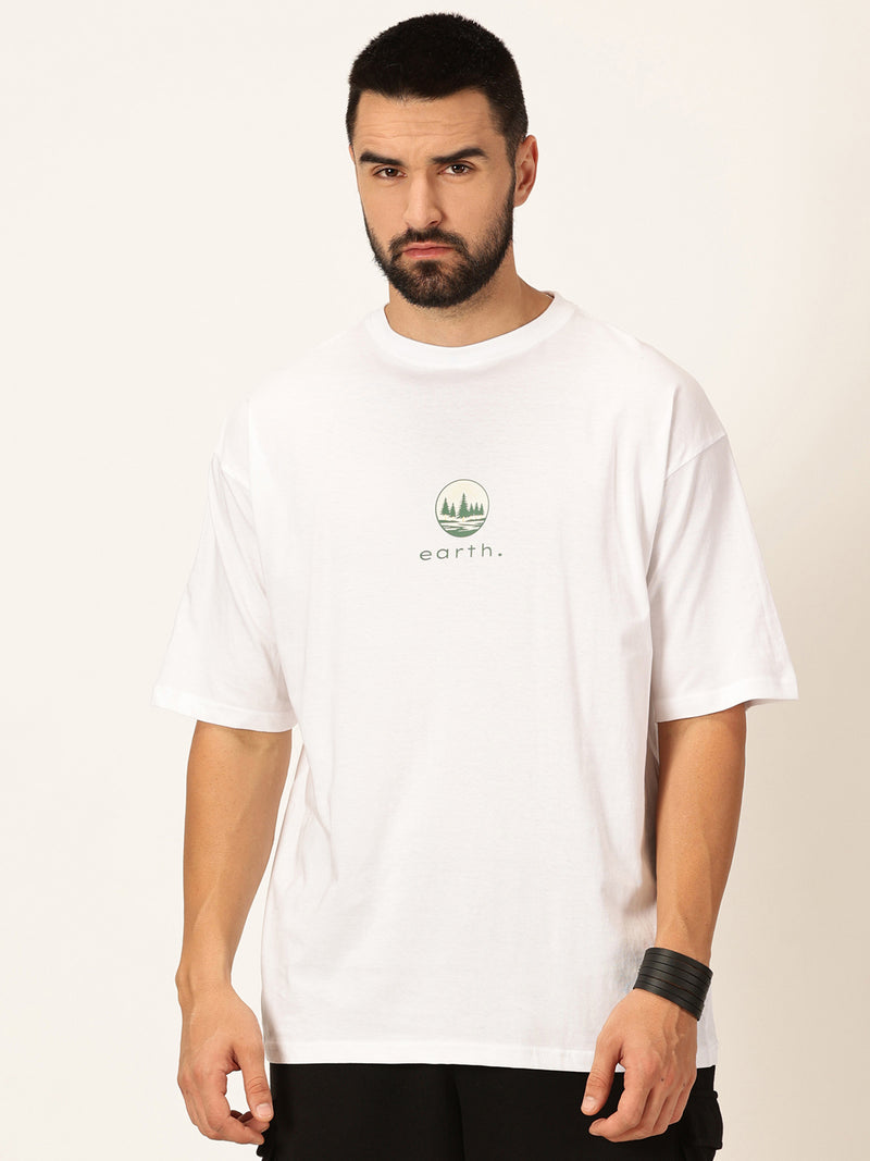 Thomas Scott Men Oversized Typography Printed Cotton Bio Finish T-shirt
