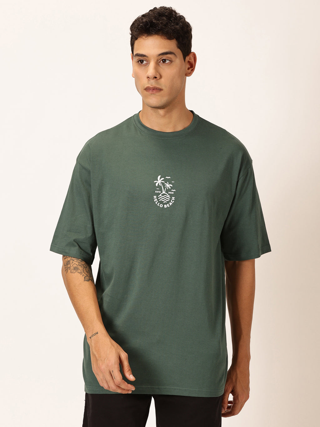 Thomas Scott Men Round Neck Typography Cotton Oversized T-shirt