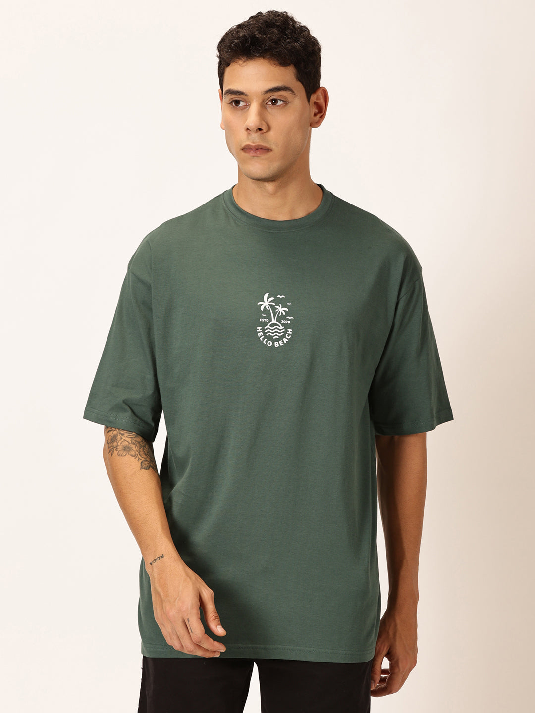 Thomas Scott Men Round Neck Typography Cotton Oversized T-shirt