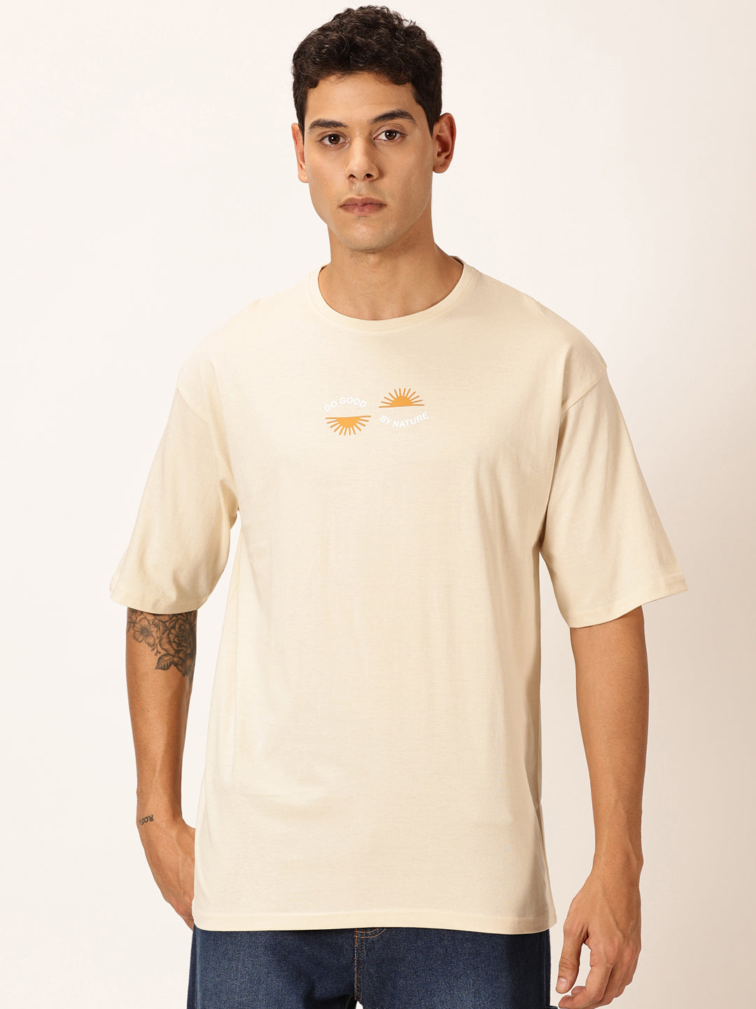 Thomas Scott Men Round Neck Cotton Oversized T-shirt