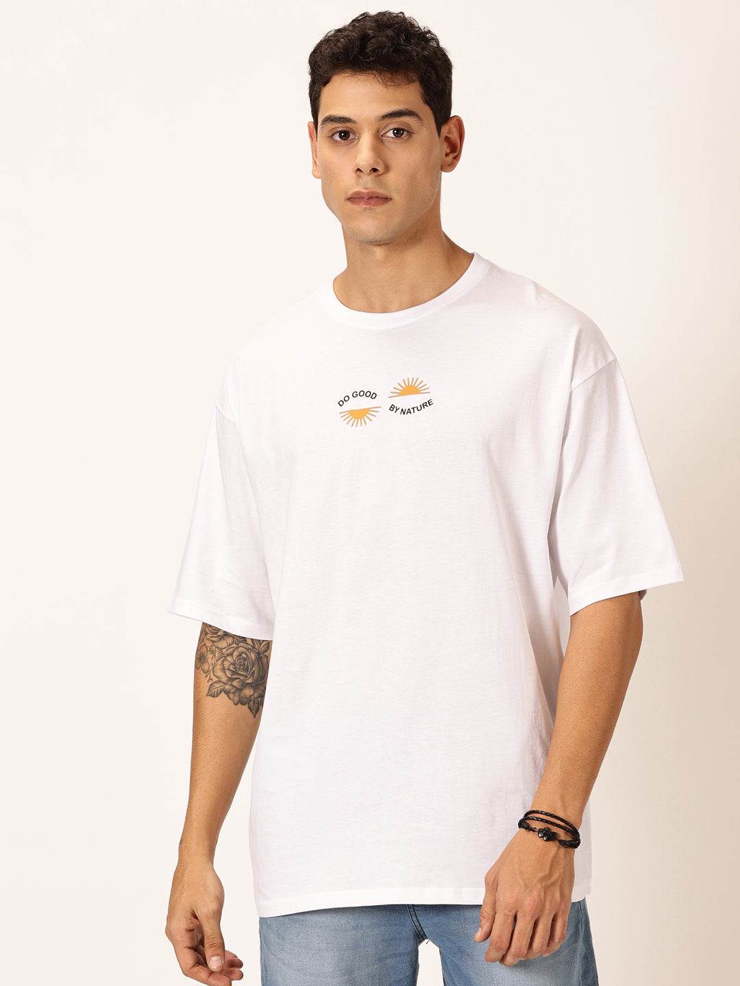 Thomas Scott Men Round Neck Printed Cotton Oversized T-shirt