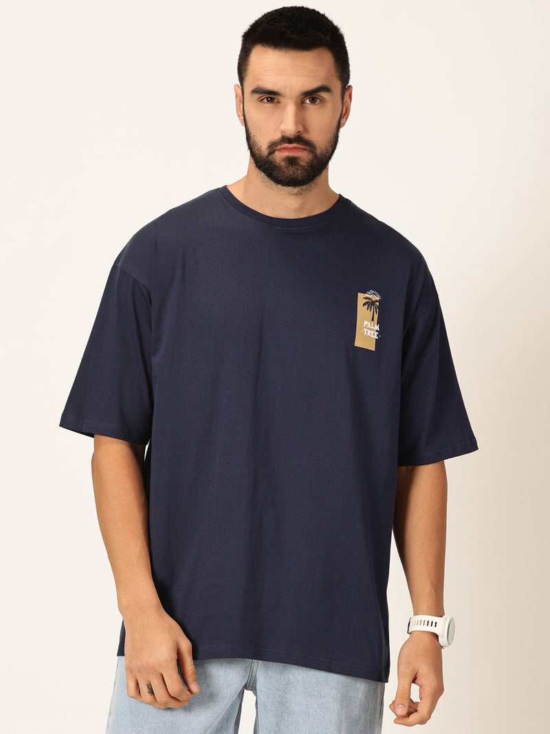 Thomas Scott Men Round Neck Drop-Shoulder Sleeves Bio Finish Cotton Oversized T-shirt
