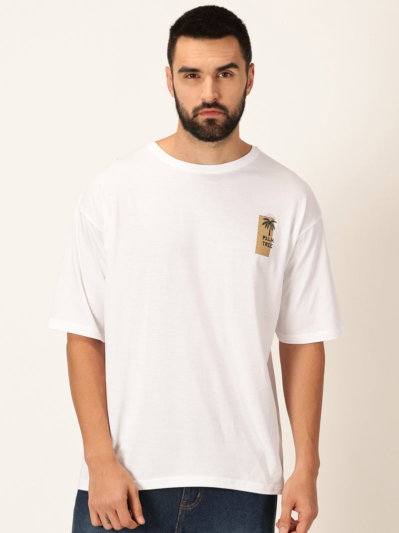 Thomas Scott Men Graphic Printed Drop-Shoulder Sleeves Bio Finish Cotton Oversized T-shirt