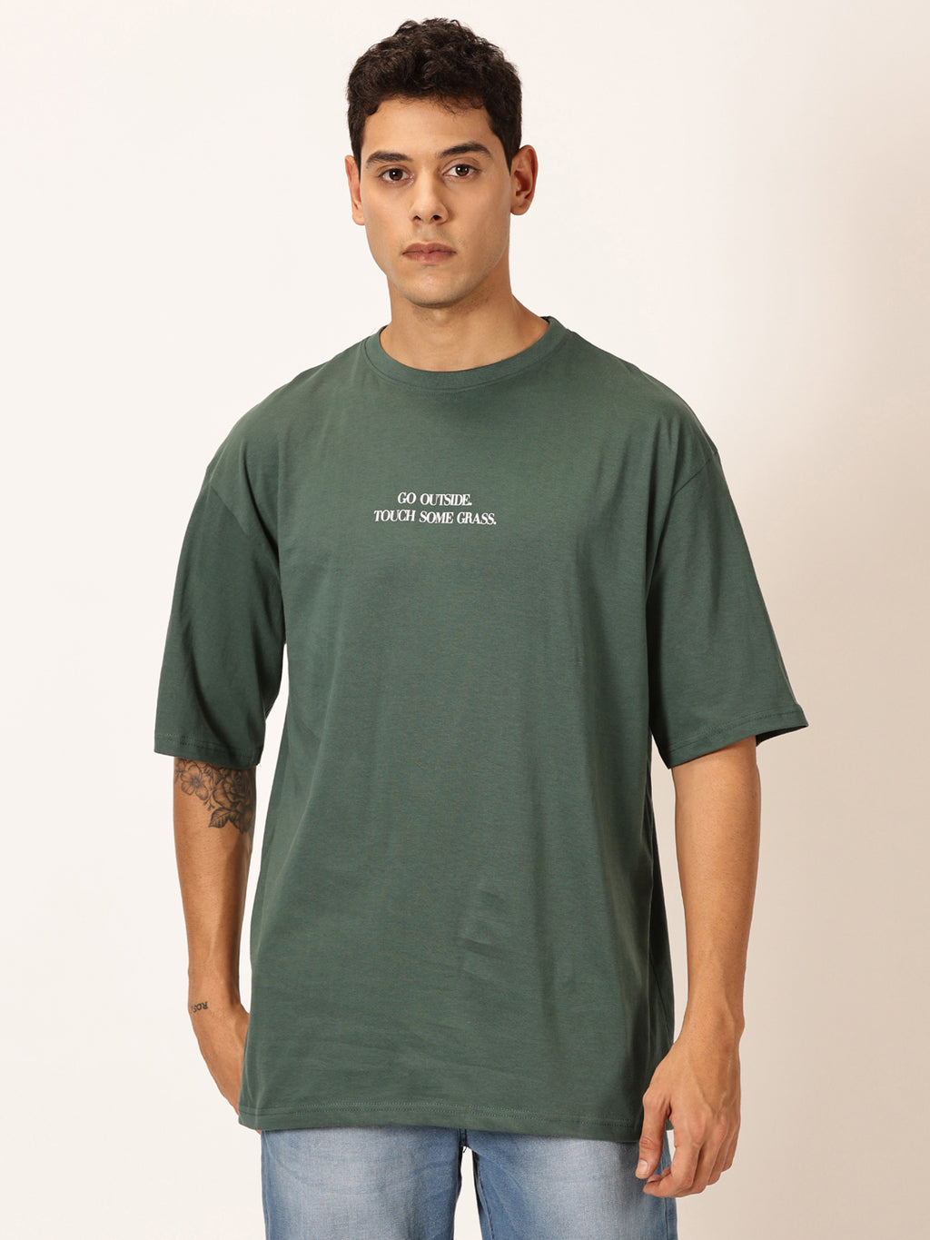 Thomas Scott Men Round Neck Typography Printed Cotton Oversized T-shirt