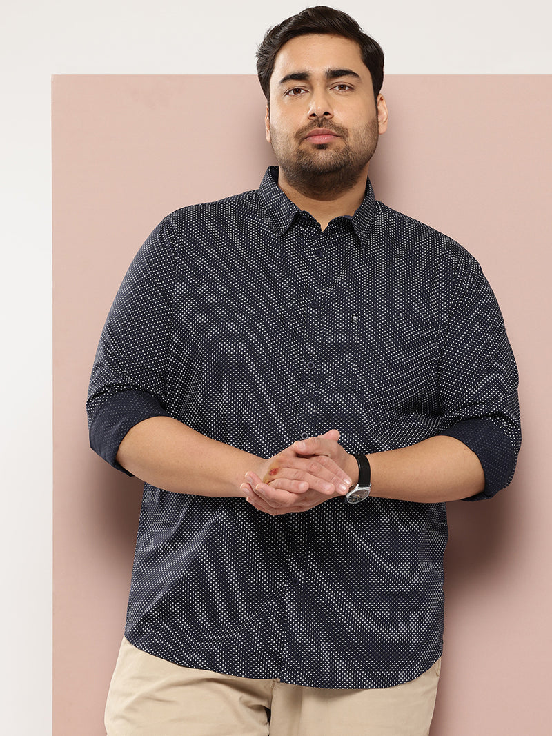Thomas Scott Men DarkBlue Plus Size Premium Casual Shirt