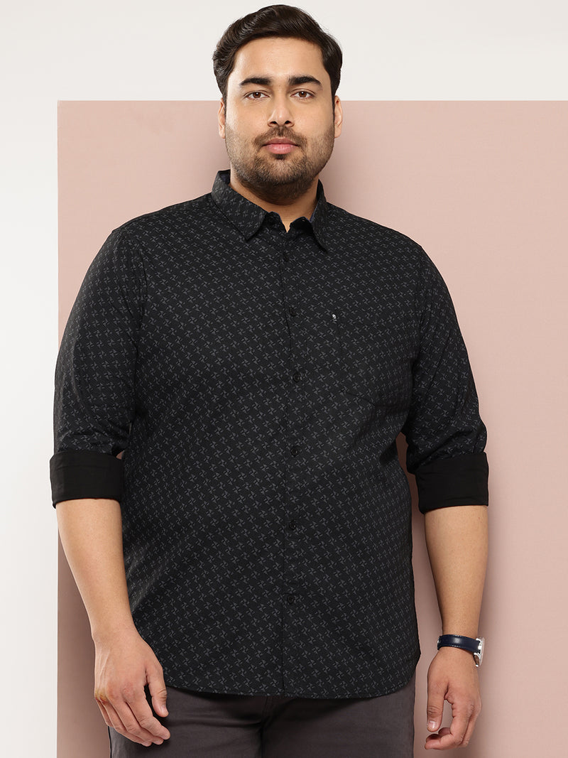 Thomas Scott Men Grey Plus Size Premium Casual Shirt